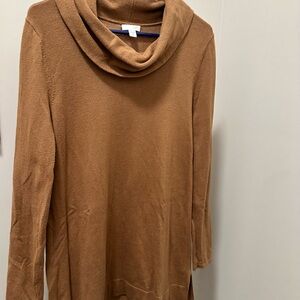 J. Jill Warm Tan Cowl Neck Sweater